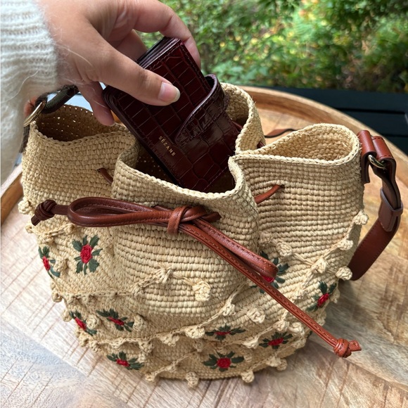 Embroidered Sezane raffia bag - Picture 17 of 17